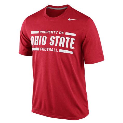 Nike Mens Short Sleeve Ohio State Buckeyes Dri Fit T Shirt In Red For