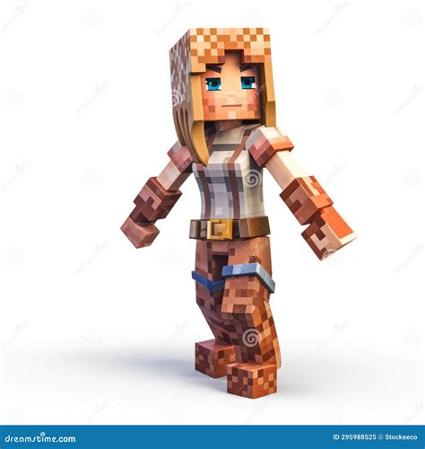 Minecraft 3d Female Character In Guillaume Seignac Style Stock Photo