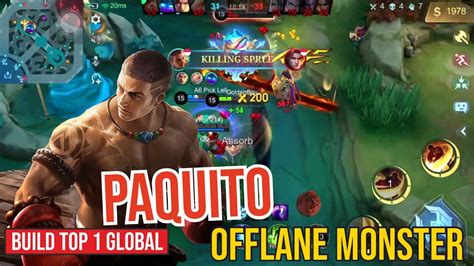 Paquito New Offlane Build Deadly Build Top Global Paquito Mlbb