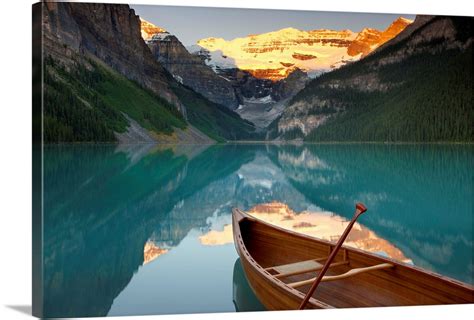 Canoe On Lake Louise Banff National Park Alberta Rocky Mountains