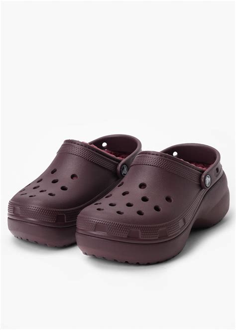 Klapki Damskie Crocs Classic Platform Lined Clog Wd Peeker