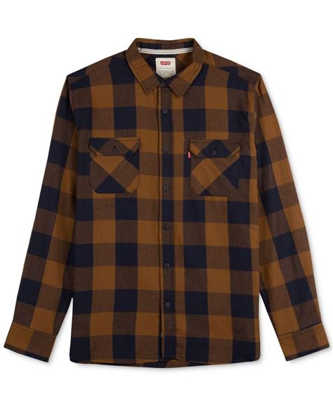 Levis® Fleame Plaid Flannel Long Sleeve Shirt Casual Button Down