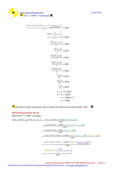 Soal Dan Pembahasan Olimpiade Matematika Vektor Nasional 2013 Smp Omvn 2013 Babak Penyisihan