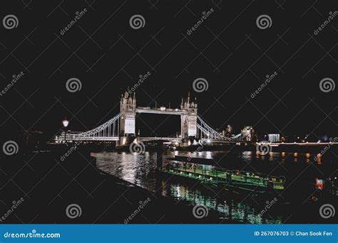 River of Thames Night View with Tower Bridge Stock Image - Image of ...