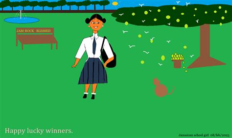 Jamaican School Girl Smiles Happy In The Sun Jamaican Animation Library