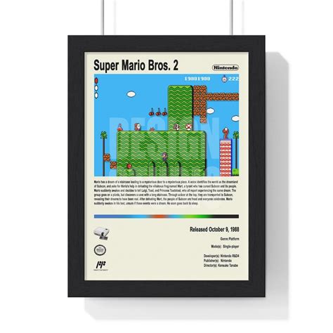 Super Mario Bros Poster Video Game Art Print Gaming T Etsy Uk