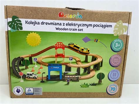 KOLEJKA DREWNIANA Z ELEKTRYCZNYM POCIĄGIEM ELEFUN 11476149194