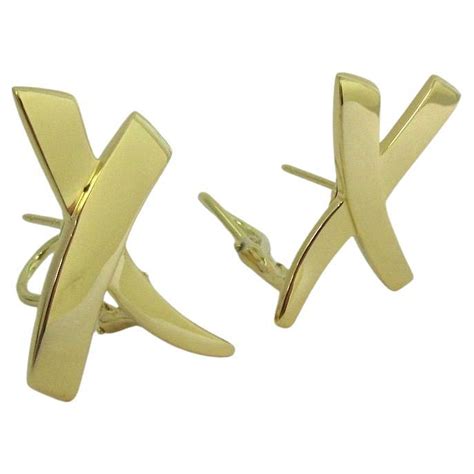 Tiffany And Co Paloma Picasso K Gold Graffiti X Kiss Large Earclip