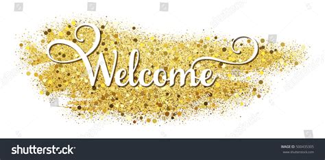 Welcome Vector Welcome Inscription On Gold Stock Vector (Royalty Free ...