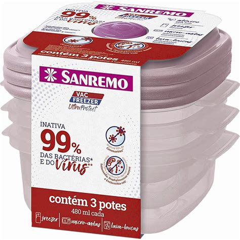 Kit Potes Pl Stico Sanremo Vac Freezer Ml Ultra Protect Japa Vendas