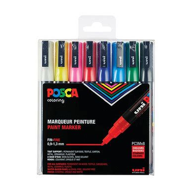 Posca Fine Tip Paint Marker Set, 8 Colors - Artist & Craftsman Supply