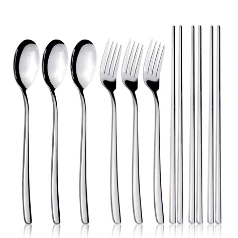 Amazon Iqcwood Spoons And Forks Set Flatware Set Pair Forks