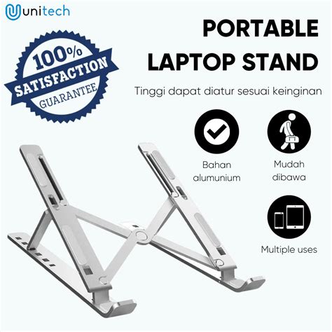 Jual Portable Laptop Stand Bahan Aluminium Unitech Dudukan Laptop