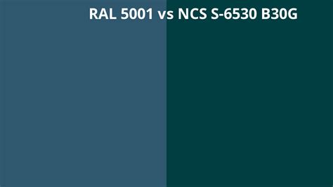 Ral 5001 Vs Ncs S 6530 B30g Ral Colour Chart Uk