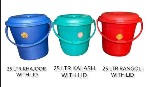 Polypropylene Plastic Bucket Rangoli Ltr With Lid Fresh For