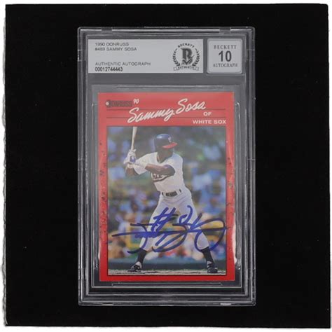 Sammy Sosa Signed 1990 Donruss 489 RC BGS Pristine Auction