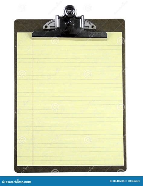 Blank Clipboard Notepad Isolated On White Royalty Free Stock Photos