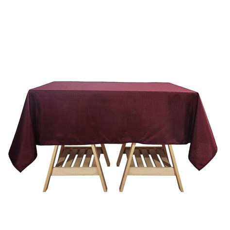 70" Burgundy Square Polyester Tablecloth | eFavorMart