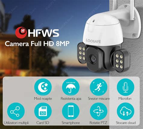 Camera De Supraveghere WIFI Loosafe 80HS Pro Dual 8 MP 12 LED