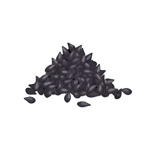 Premium Vector Sesame Seed Black Pile Cartoon Vector Illustration