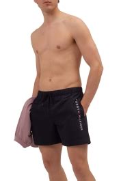 TOMMY HILFIGER Shorts Mare Uomo Con Logo Ricamato Lineare Navy