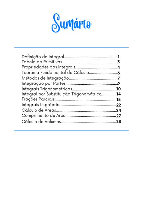 Tabela completa de derivadas e integrais Resumos Cálculo Explore a