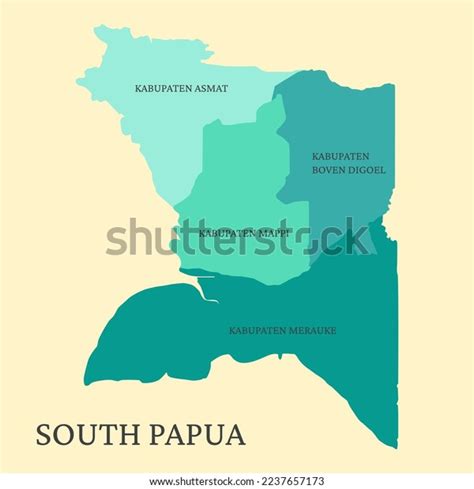 Color Map South Papua Papua Selatan Stock Vector (Royalty Free) 2237657173 | Shutterstock