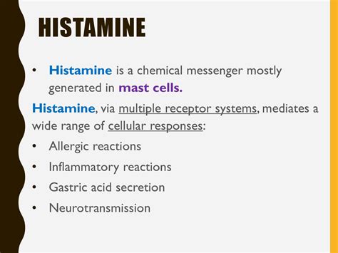 SOLUTION: Pharmacology histamine receptors - Studypool