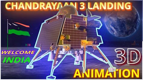 Chandrayaan 3 Landing On Moon 3d Animation Isro Moon Chandrayaan3