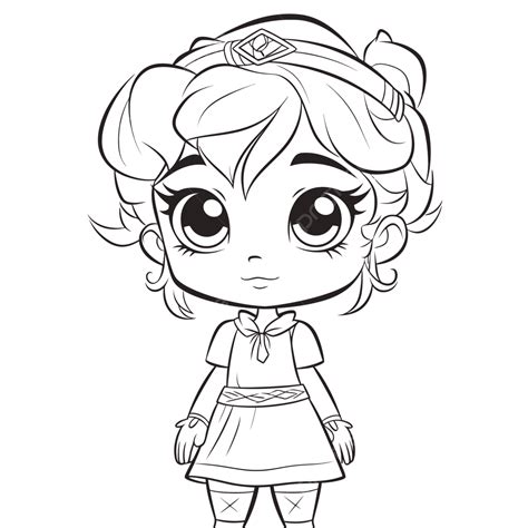 Dibujo De La Princesa Congelada Para Colorear Paginas Esquema Boceto Vector Png Dibujos Dibujo