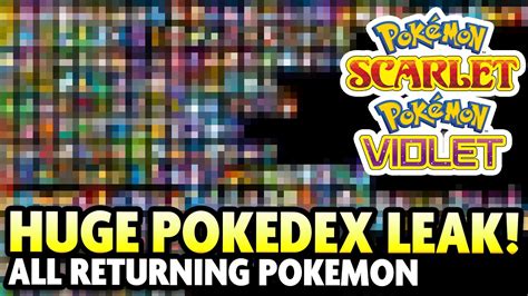 All Returning Pokemon Leaked For Pokemon Scarlet And Violet Pokedex