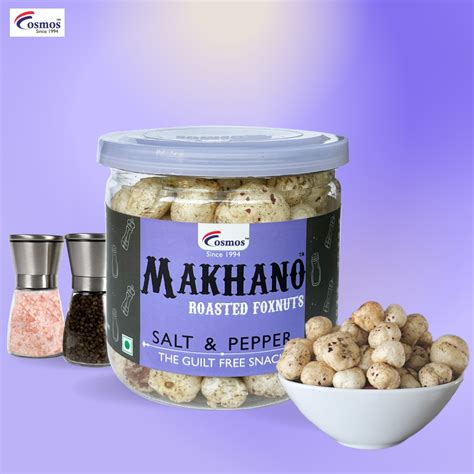 Cosmos Makhano Roasted Foxnut Flavor Salt And Pepper 25gm