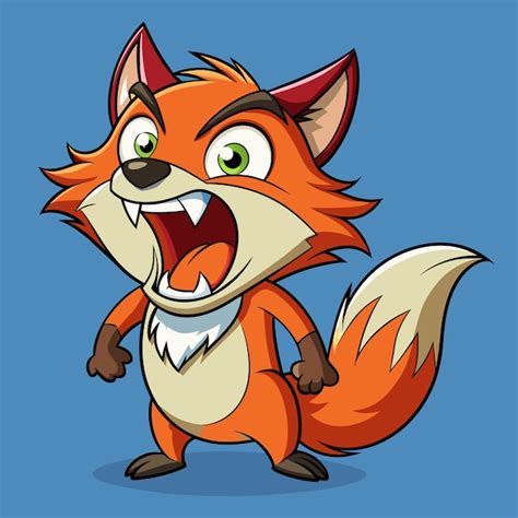 A colorful animated fox stands proudly with its mouth wide open showcasing excitement The ...