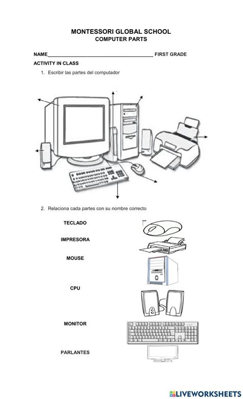 Actividad Online Gratuita De Partes Del Computador Artofit