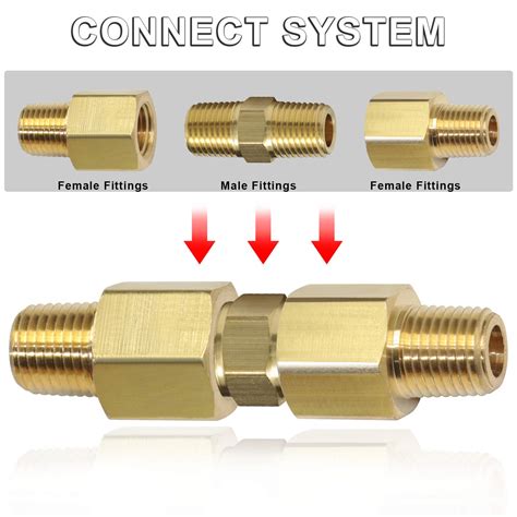 Snapklik KOOTANS 1 4 NPT X 1 4 NPT Male Solid Brass Hex Nipples