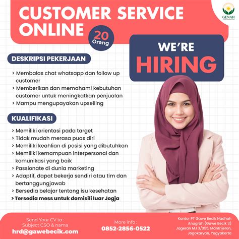 Lowongan Kerja Customer Service Online Customer Relationship