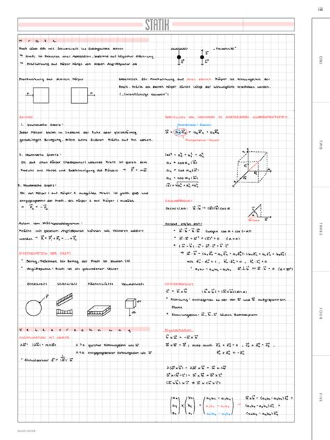 Statik Und Elementare Festigkeitslehre Formelzettel O N E T H R E E