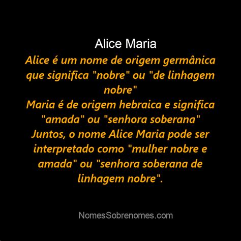 Significado De Nome Alice Desafie Seus Limites O Atraente Mundo