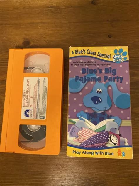 BLUE'S CLUES - Blue's Big Pajama Party VHS 1999 Nick Orange Tape **Buy ...