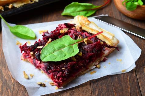 Beetroot Puff Pastry Tart Stock Photo Image Of Pastry 114725642