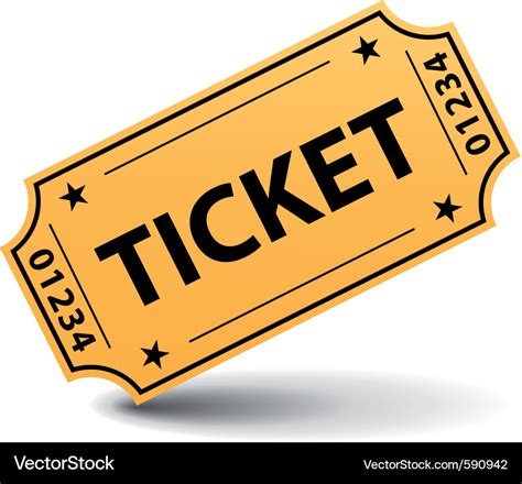 Yellow Ticket Royalty Free Vector Image Vectorstock