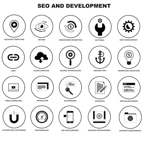 Premium Vector SEO And Development Icon Set