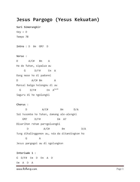 Pdf Jesus Pargogo Yesus Kekuatan Lirik And Chord Lagu Rohani