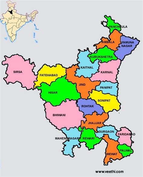 Haryana District Map In Hindi, 41% OFF