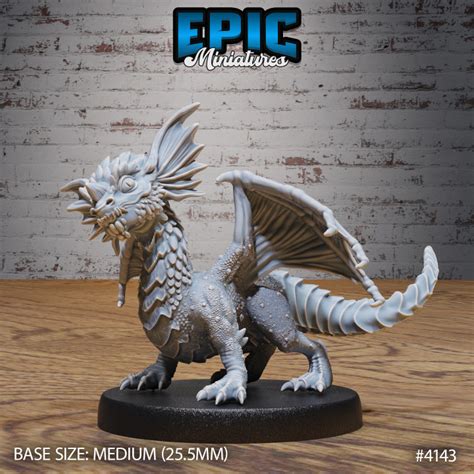 3D Printable Blue Dragon Wyrmling / Legendary Drake / Ancient Flying ...