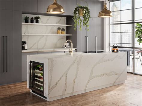 Reconstructed Stone Kitchen Worktop With Marble Effect CALACATTA CAPRI