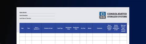 Autoclave Log Sheet Word Doc Template Tracking Guide