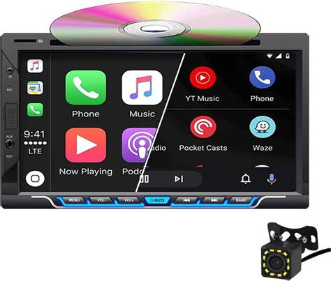 Boomboost Double Din Car Stereo With Cd Dvd Player Wireless Carplay