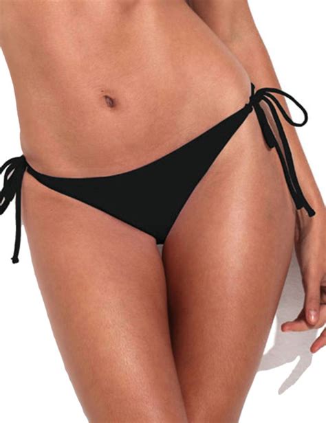 RELLECIGA Damen Bademode Bikini Unterteil mit Schnürchen Bottom Schwarz