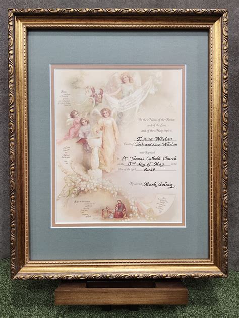 Baptism Certificate Custom Framed and Matted Keepsake - Etsy